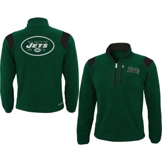 NFL Team Apparel Youth New York Jets Quarter Zip Micro Fleece Jacket   Size