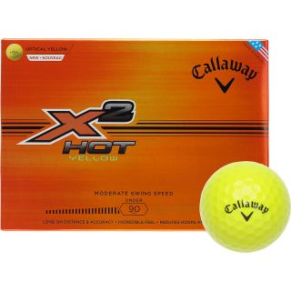 CALLAWAY X2 Hot Golf Balls   Yellow   12 Pack, White/magenta/blue