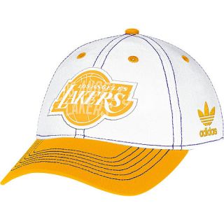 adidas Womens Los Angeles Lakers Basic Slouch White Adjustable Cap, White/team