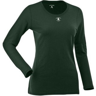 Antigua Womens Michigan State Spartans Relax LS 100% Cotton Washed Jersey