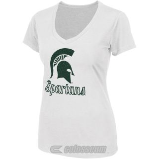 COLOSSEUM Womens Michigan State Spartans Vegas V Neck T Shirt   Size Xl, White