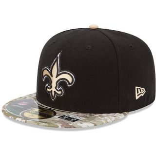 NEW ERA Mens New Orleans Saints Salute To Service Camo 59FIFTY Fitted Cap  