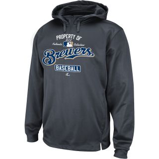 MAJESTIC ATHLETIC Mens Milwaukee Brewers Property Of Pullover Hoody   Size Xl,