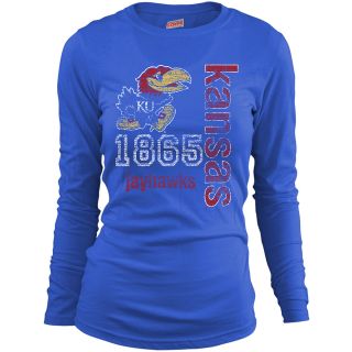 SOFFE Girls Kansas Jayhawks Long Sleeve T Shirt   Royal   Size Medium, Kansas