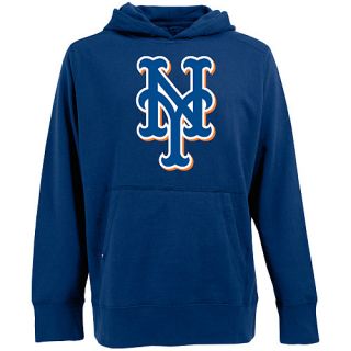 Antigua Mens New York Mets Signature Hood Applique Pullover Sweatshirt   Size