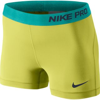NIKE Womens Pro 3 Shorts   Size Medium, Venom Green/green