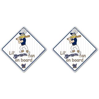 Team ProMark Milwaukee Brewers Lil Fan on Board Sign 2 Pack with Suction Cup