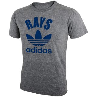 adidas Youth Tampa Bay Rays Trefoil Short Sleeve T Shirt   Size Large, Grey