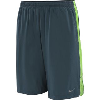 NIKE Mens 9 Stretch Woven Running Shorts   Size Small, Armory Blue/lime