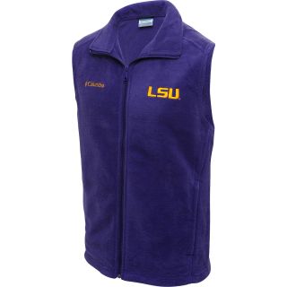 COLUMBIA Mens LSU Tigers Full Zip Flanker Vest   Size 2xl, Purple