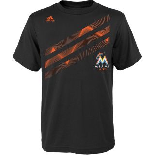 adidas Youth Miami Marlins Laser Field Short Sleeve T Shirt   Size Xl