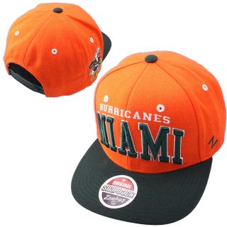 Zephyr Miami Hurricanes Super Star 32/5 Adjustable Hat   Orange/Dark Forest