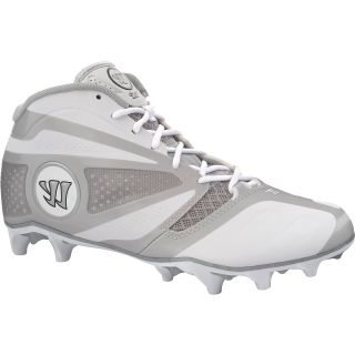 WARRIOR Mens Burn 7.0 Mid Lacrosse Cleats   Size 13, White/silver