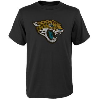 NFL Team Apparel Youth Jacksonville Jaguars Distressed Team Logo Short Sleeve T 