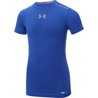 UNDER ARMOUR Boys HeatGear Sonic Fitted Short Sleeve Top   Size Small,