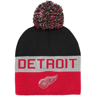REEBOK Youth Detroit Red Wings Uncuffed Pom Knit Hat   Size Youth