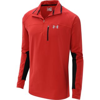 UNDER ARMOUR Mens Imminent Run 1/4 Zip Shirt   Size Small, Red/black
