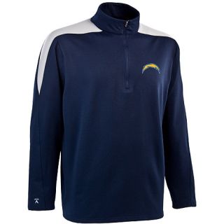 Antigua Mens San Diego Chargers Succeed Brushed Back Fleece Half Zip Pullover  