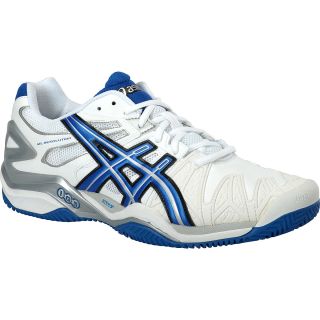 ASICS Mens GEL Resolution 5 Clay Court Tennis Shoes   Size 9.5, White/royal