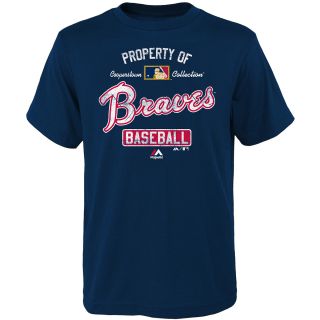 adiads Youth Atlanta Braves Property Of Braves Short Sleeve T Shirt   Size