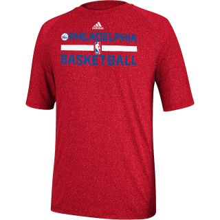 adidas Mens Philadelphia 76ers Practice ClimaLite Short Sleeve T Shirt   Size
