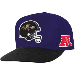 NFL Team Apparel Youth Baltimore Ravens Helmet Logo Snapback Team Color Cap  
