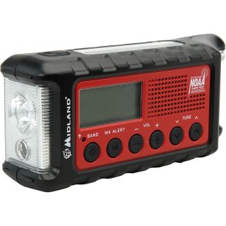 MIDLAND Weather Alert Emergency Radio, Black/red