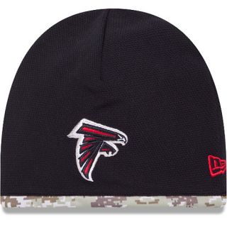 NEW ERA Mens Atlanta Falcons Salute To Service Camo Lining Tech Knit Hat, Black