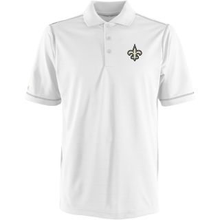Antigua New Orleans Saints Mens Icon Polo   Size Large, White/silver (ANT