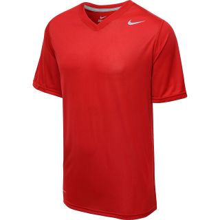 NIKE Mens Legend V Neck Short Sleeve T Shirt   Size Large, Crimson
