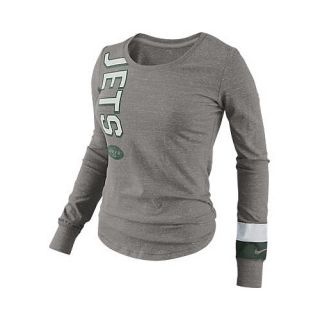 NIKE Womens New York Jets Go Long NFL Long Sleeve Top   Size Large, Dk.grey