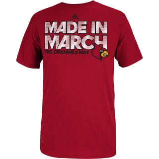 adidas Mens Louisville Cardinals Made In March Short Sleeve T Shirt   Size