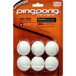 Ping Pong 1 Star Ball White 6pk (T1410)