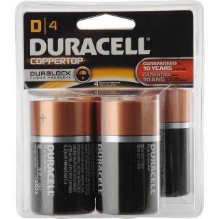DURACELL CopperTop with Duralock Power Preserve D Batteries   4 Pack