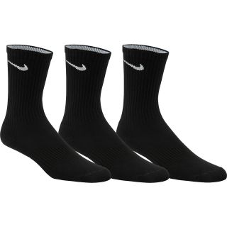 NIKE Boys Crew Socks   3 Pack   Size 3 5, Black/white
