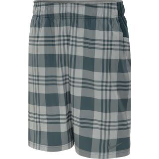 NIKE Mens Gladiator 10 Plaid Tennis Shorts   Size Xl, Armory Slate/grey