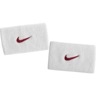 NIKE Swoosh Double Wide Wristbands   2 Pack, White/varsity Red