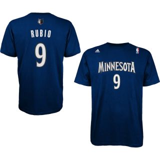 adidas Mens Minnesota Timberwolves Ricky Rubio Player Name And Number T Shirt  