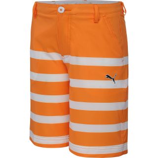 PUMA Boys New Wave Stripe Golf Shorts   Size Medium, Orange