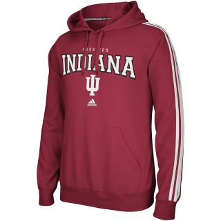 adidas Mens Indiana Hoosiers 3 Stripe Fleece Pullover Hoody   Size Large, Red