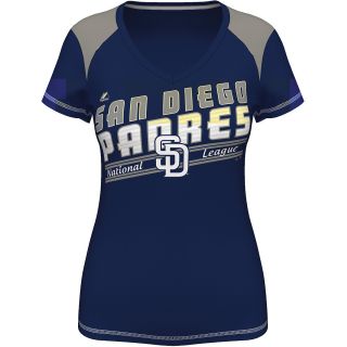 MAJESTIC ATHLETIC Womens San Diego Padres Superior Speed V Neck T Shirt   Size
