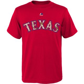 MAJESTIC ATHLETIC Youth Texas Rangers Memorial Day 2014 Wordmark Short Sleeve T 