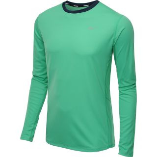 NIKE Mens Racer Long Sleeve T Shirt   Size Large, Gamma Green/navy
