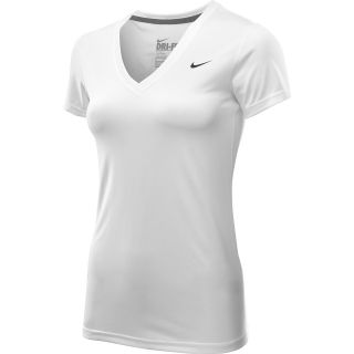 NIKE Womens Legend V Neck T Shirt   Size Xl, White/black