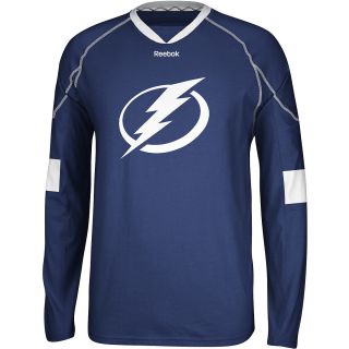 REEBOK Mens Tampa Bay Lightning Team Color Jersey Replica Long Sleeve T Shirt  