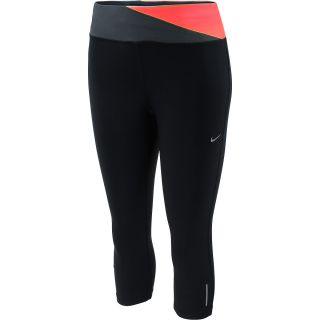 NIKE Womens Twisty Cropped Running Capris   Size Large, Black/anthracite/red