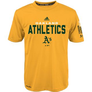 adidas Youth Oakland Athletics ClimaLite Batter Short Sleeve T Shirt   Size Xl,