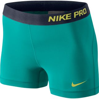 NIKE Womens Pro 3 Shorts   Size Medium, Turbo Green/green