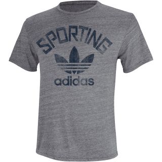 adidas Mens Sporting Kansas City Tri Blend Trefoil Short Sleeve T Shirt   Size