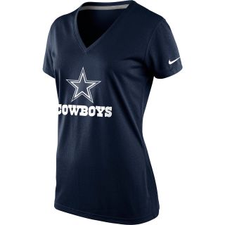 NIKE Womens Dallas Cowboys Everyday Legend V Neck T Shirt   Size Small, Navy
